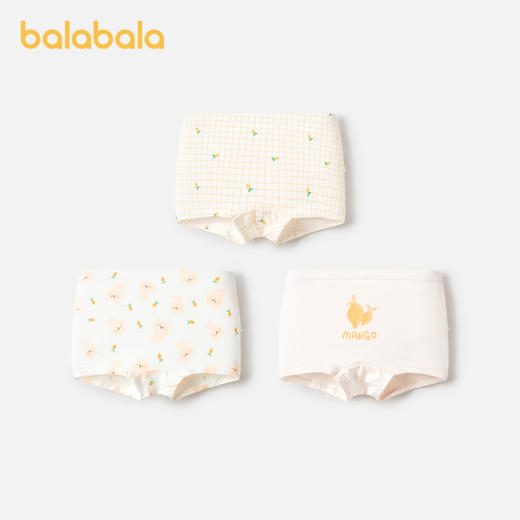 巴拉巴拉女童内裤棉平角春季新款儿童四角短裤亲肤萌不夹PP三条装 商品图2