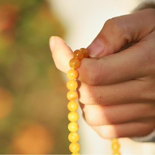*自营*108颗珠子 | 长款血珀蜜蜡可选可diy。佛珠天然琥珀珠子文玩项链男女佩戴盘珠。 商品图5