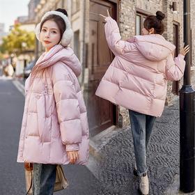 时尚羽绒服，中长款加厚面包服外套HR-HYGG8993