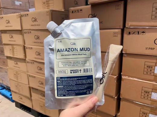 韩国Gik亚马逊白泥涂抹式深层清洁泥膜面膜300g 送面膜刷 商品图3