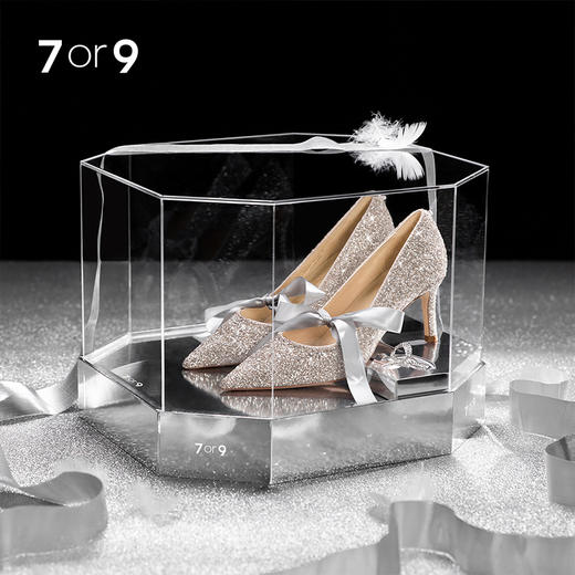 7or9高跟鞋—亚克力透明西式婚鞋礼盒婚纱秀禾高跟鞋 商品图0