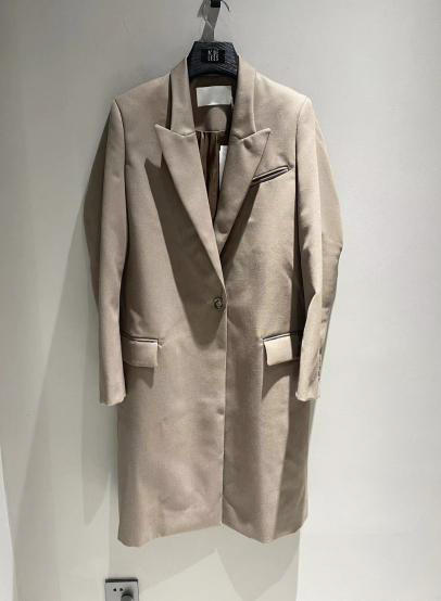 113OWX1156  HZW灰色直身斜纹毛呢大衣  [   ] 商品图0