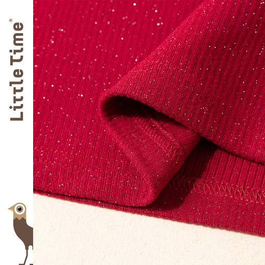 littletime女童打底衫春秋款半高领2023新款秋冬百搭儿童长袖T恤 商品图2