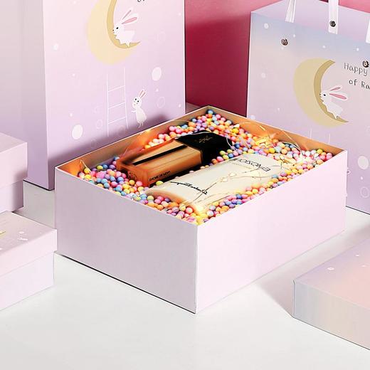 月兔渐变粉精美礼物通用包装盒长方形天地盖纸盒节日伴手送礼盒子 商品图1