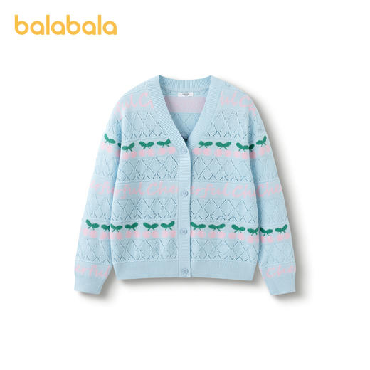 巴拉巴拉女童毛衣儿童针织衫新款春装中大童开衫甜美樱桃时尚 商品图4