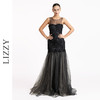 LIZZY时尚优雅重工刺绣立体钉花拼网纱裙摆长款宴会派对裙晚礼服5211 商品缩略图2