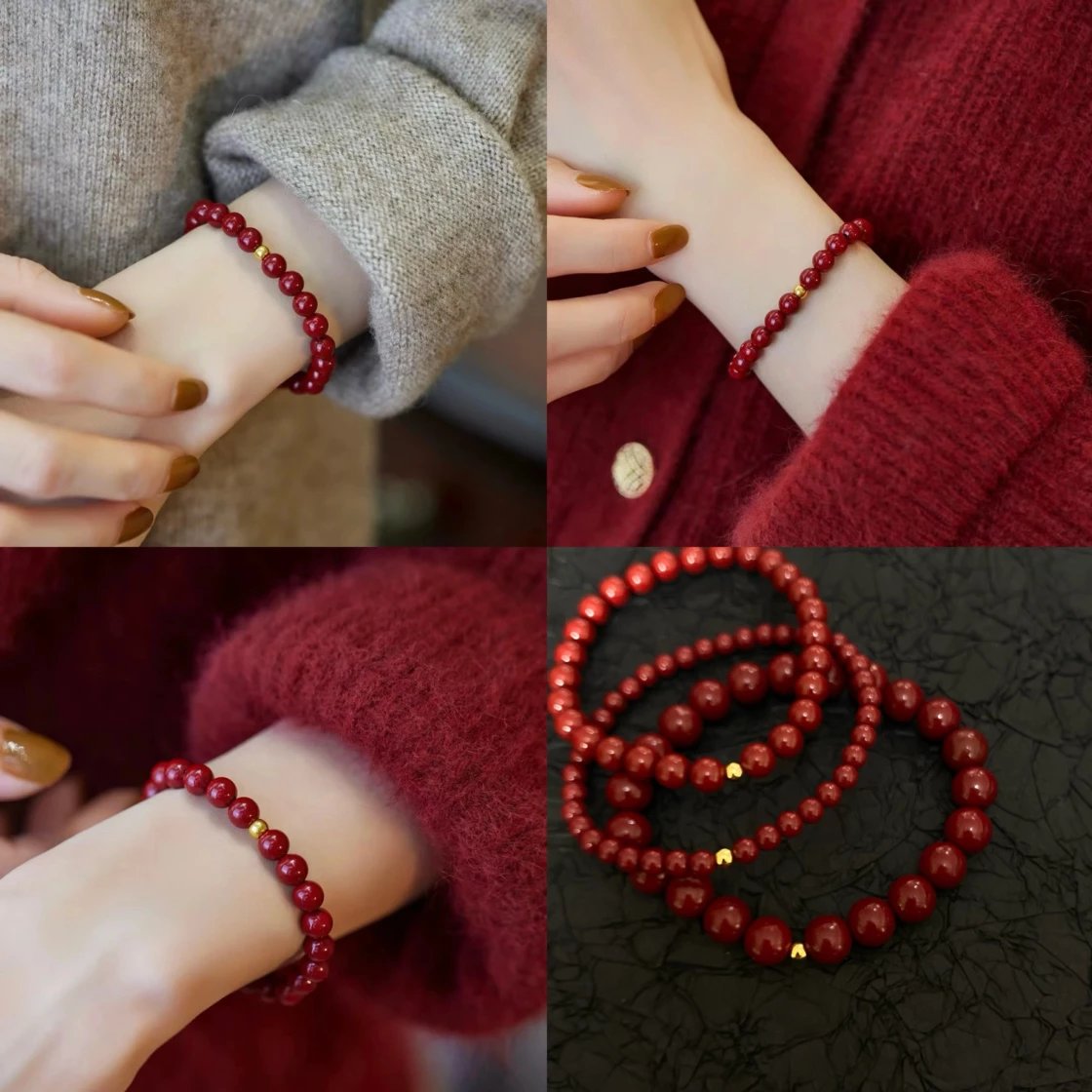 “朱”事顺意   紫金砂朱砂手串