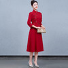 中国风改良旗袍连衣裙结婚礼服喜婆婆高贵红礼服QQX-23006 商品缩略图4