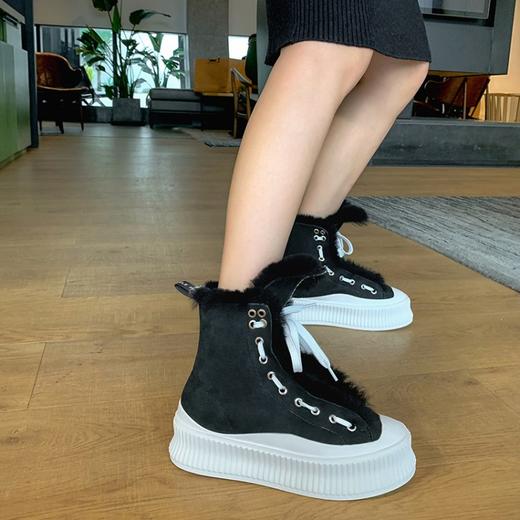 冬季保暖，厚底毛里绑带毛毛靴MM-9105-5 商品图7