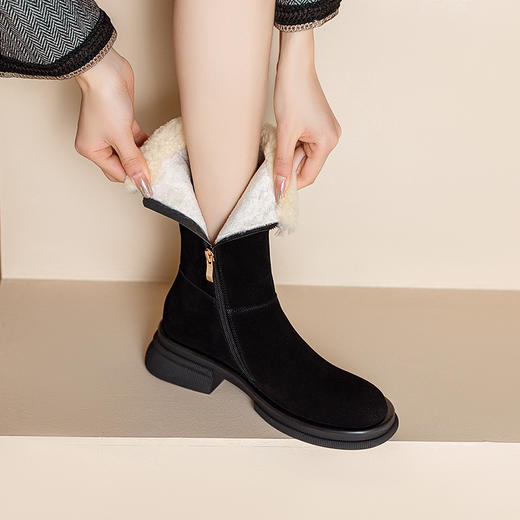 冬季保暖，羊羔毛厚底马丁靴XWJ-X180-20 商品图10