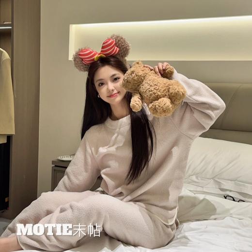 秋冬【云朵绒长袖睡衣】加厚轻柔套装 休闲女可外穿 长款家居服两件套 商品图1