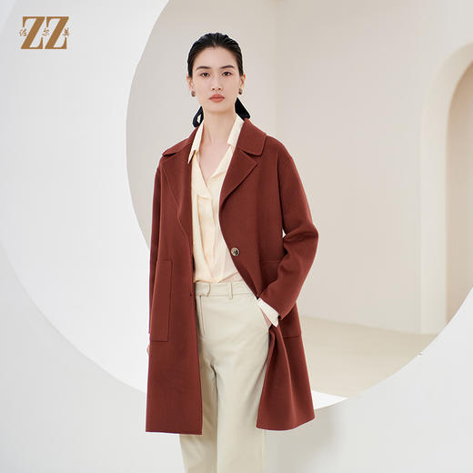 佐尔美冬季新款 气质时尚95%绵羊毛双面呢大衣女E34SM36 商品图0