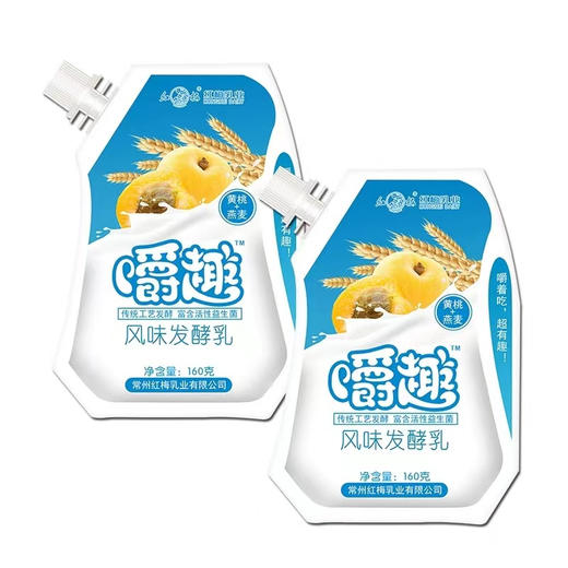 红梅乳业 “嚼趣”系列黄桃燕麦酸奶160g 商品图0