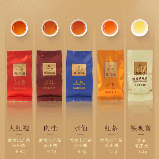 华祥苑-37.8g贵宾茶综合品鉴装 (大红袍/肉桂/水仙/清铁/红茶各1泡) 商品图1