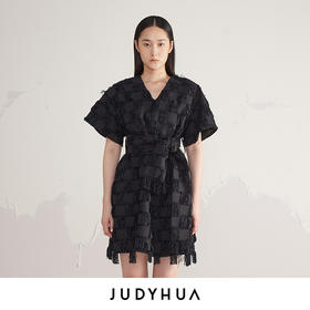JUDYHUA 抽象流苏连衣裙