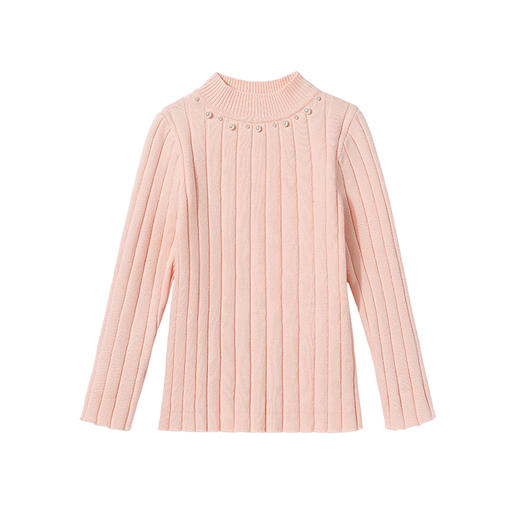 littletime女童打底衫毛衣半高领2023秋冬新款儿童套头长袖针织衫 商品图4