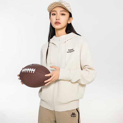 卡帕（Kappa）开身帽衫2024新款女运动卫衣字母休闲长袖外套K0E22MK70 商品图0