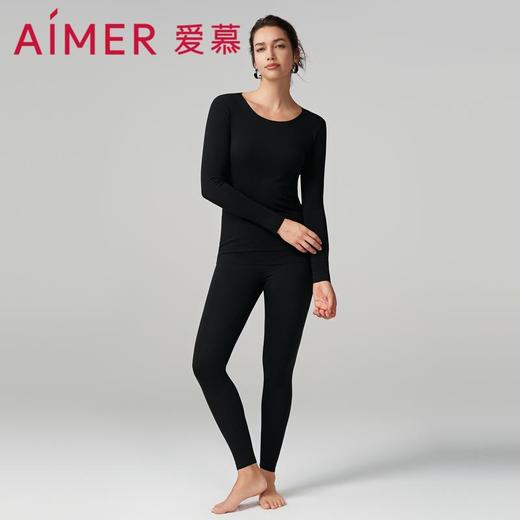 【直发】AIMER焕龄衣发热衣女红抗菌抗静电抗氧化圆领/小高领上衣/长裤 商品图1