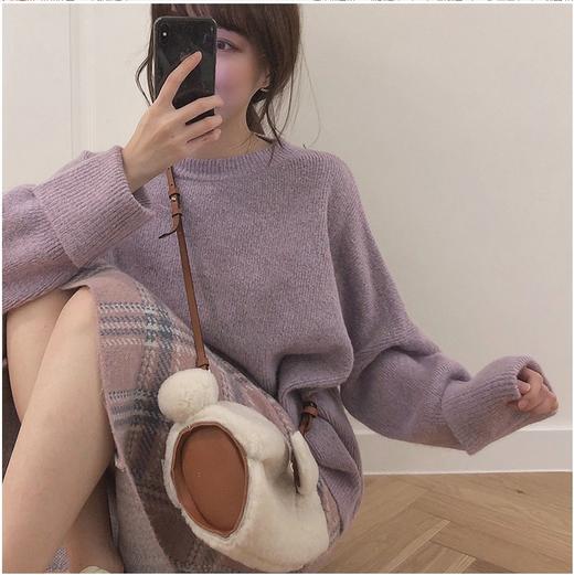 秋冬【香芋薰衣草紫毛衣女】慵懒套头 宽松外穿 仙女内搭 打底毛线衣 商品图6