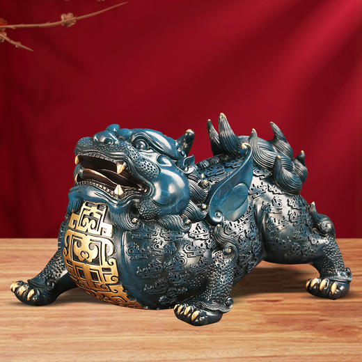 灵机吉品 彩铜富贵貔貅摆件 家居客厅店铺开业送礼财生意办公室摆件 商品图1