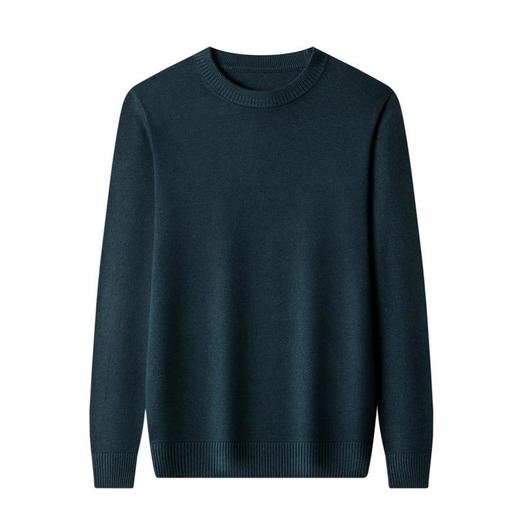 羊毛混纺长袖针织毛衣男士秋冬季新款圆领纯色休闲百搭打底羊毛衫 商品图4