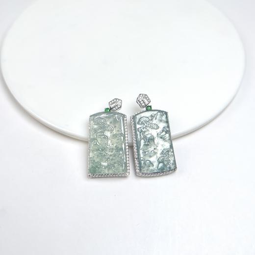 S925翡翠吊坠-全包山水方牌 商品图0