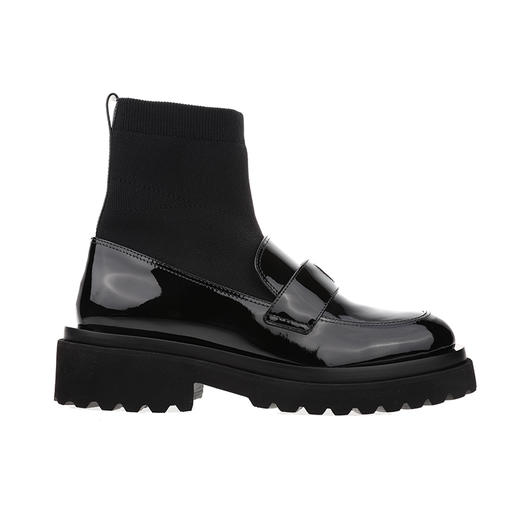 sheme新生系列进口牛漆皮厚底简约时尚女士袜靴可定制 商品图0