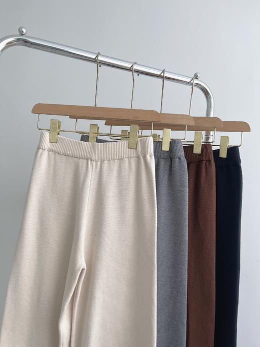 <曾小咸推荐>显瘦加厚高腰垂坠感拖地休闲针织阔腿裤 商品图2