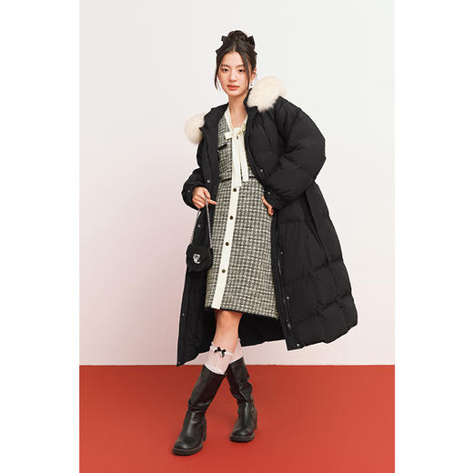 【严选】诗凡黎冬小香风精致金属扣装饰提花连衣裙SEC190911 商品图4