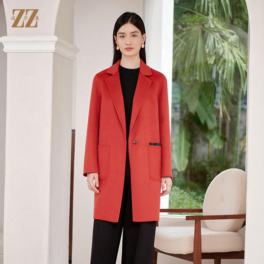 佐尔美冬季新款 气质经典90%羊毛双面呢大衣女E34SM53 商品图0