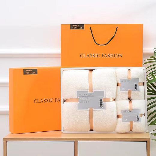 珊瑚绒毛巾浴巾礼盒装 银行年会活动伴手礼商务三件套礼盒套装 商品图0