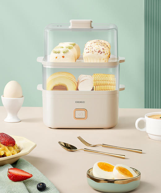 杞冠臻选 | 奥帝尔 Oidire 煮蛋器 早餐机 迷你蒸锅 2层 白色 精致一人食 ODI-ZCJ1 商品图5