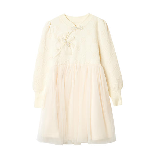 笛莎Deesha 童装女童套装2023新款花朵提花针织连衣裙 商品图4