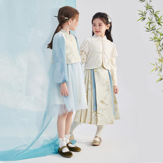 笛莎童装女童套装2023新款马面裙套装 商品图2
