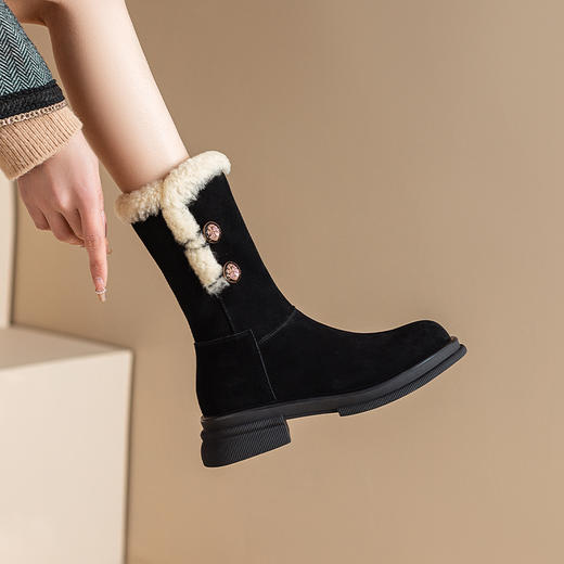 冬季保暖，羊羔毛厚底马丁靴XWJ-X180-20 商品图9