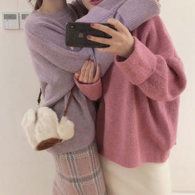 秋冬【香芋薰衣草紫毛衣女】慵懒套头 宽松外穿 仙女内搭 打底毛线衣