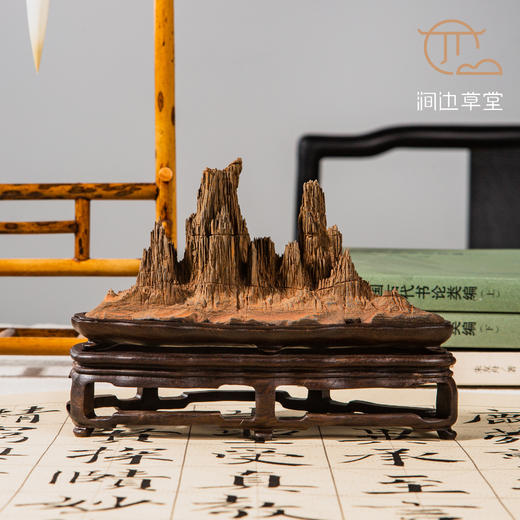 灵璧石滴水牙石楼兰山子（配苏工双层底座） 商品图5