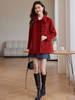 【年终特卖】熙世界2025过年新中式国风盘扣斗篷毛呢大衣短款红色外套 商品缩略图4