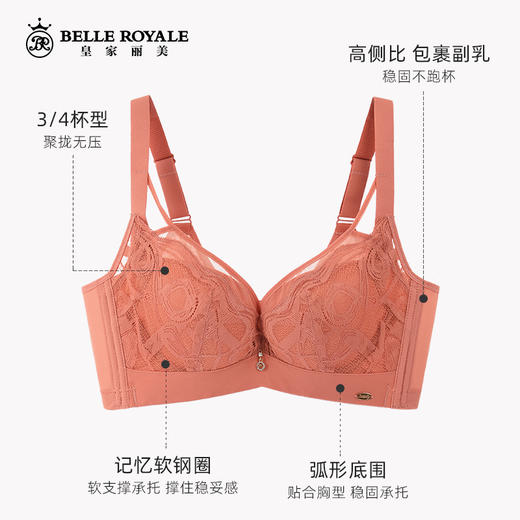 新款调整型文胸中厚款3/4杯型莫代尔内里记忆软圈收副乳女款内衣WJ2308-2 商品图4