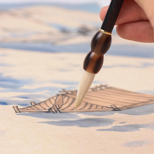 【庆学堂】名师定制毛笔-木清套装6支 国画专用毛笔 竹木锦盒  永年/富贵/康宁/好德/满堂/环膝 商品图4