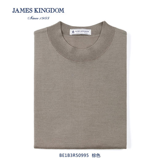 【专柜 100%纯绵羊毛】占姆士男士秋冬新品纯绵羊毛圆领套头毛衣轻柔贴肤毛衫  一款5色 商品图1