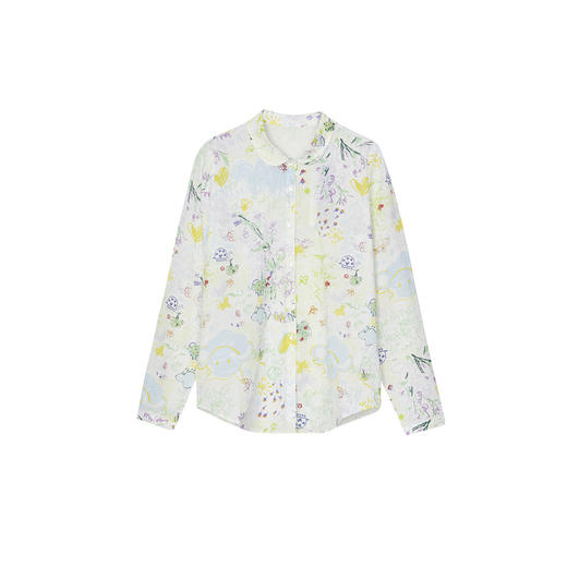 谜底碎花衬衫女2024春款复古文艺宽松百搭花色衬衣长袖245MC6001 商品图4