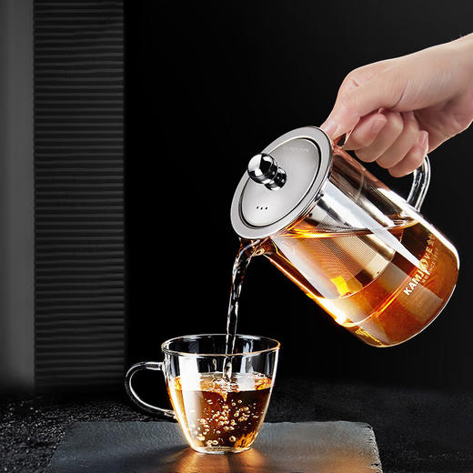 金灶A-01飘逸杯加厚玻璃泡茶壶茶壶不锈钢过滤内胆茶壶办公室茶具花茶壶A-03 商品图1