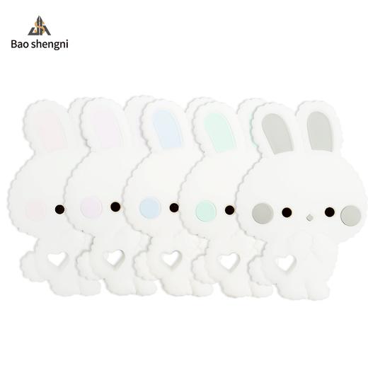 【美国FDA认证，宝宝放心啃咬！】新款硅胶婴儿牙胶母婴用品，滴胶兔子硅胶宝宝咬咬乐磨牙棒磨牙器，贴心设计也美观，不易粘毛，沾灰尘，容易清理清洁！ 商品图1