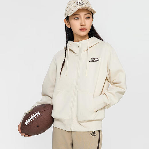 卡帕（Kappa）开身帽衫2024新款女运动卫衣字母休闲长袖外套K0E22MK70 商品图1