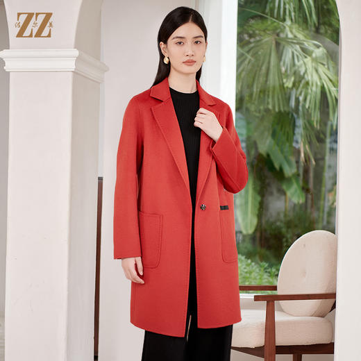 佐尔美冬季新款 气质经典90%羊毛双面呢大衣女E34SM53 商品图2