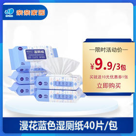 漫花蓝色湿厕纸40片/包