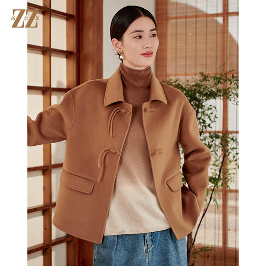 佐尔美冬季新款 气质时尚100%绵羊毛短款双面呢E34SM18 商品图3