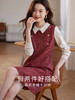 【年终特卖】熙世界小香风气质连衣裙女秋冬衬衫领拼接假两件裙子 商品缩略图1