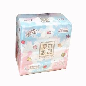 清风Young系列双色炫彩纸巾90抽*4包